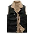 thumbnail image 1 of KDFJPTH Men Autumn And Winter Solid Pocket Sleeveless Top Jacket Coats Vest Blouse Mens Tall Coats, 1 of 5