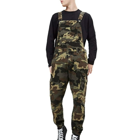 KDFJPTH Mens Fashion Simple Camouflage City Pants Outdoor Workwear Multi Bag Pants Strap Pants Overall Shorts for Men Loose