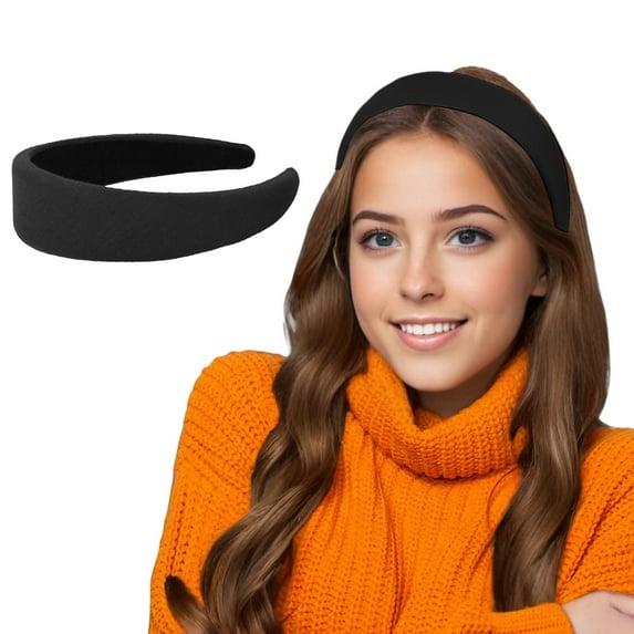 KDFJPTH Orange 1.6 Inch Wide Hard Headband with No Teeth Motique Accessories for Women and Girls