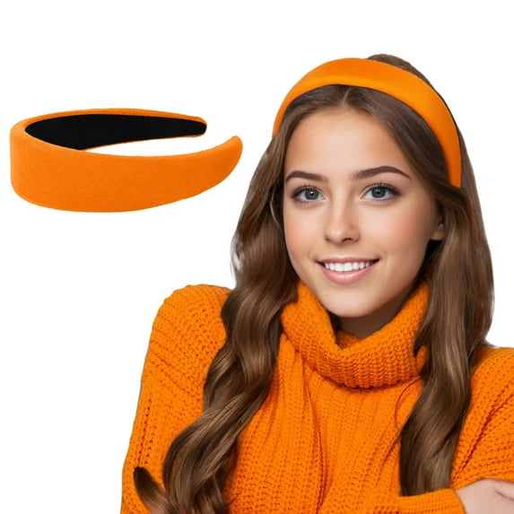 KDFJPTH Orange 1.6 Inch Wide Hard Headband with No Teeth Motique Accessories for Women and Girls