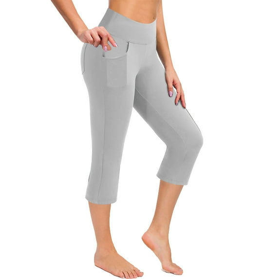 KDFJPTH Pants for Women Casual Summer Yoga Pockets High Waist Workout Womens Trousers