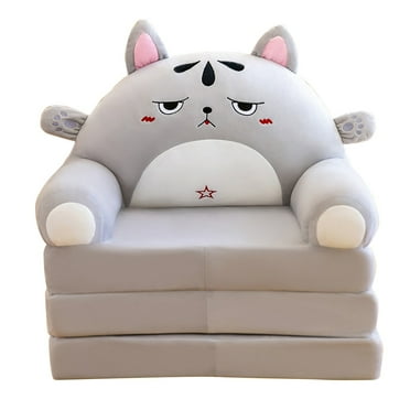 KDFJPTH Plush Foldable Kids Sofa Backrest Armchair 2 In 1 Foldable Children Sofa Cute Cartoon Lazy Sofa Children Flip Open Sofa Bed for Living Room Bedroom Without Liner Filler