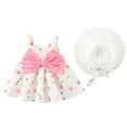 thumbnail image 1 of KDFJPTH Summer Cute Sweet Flower Print Dresses With Straw Hat 2 Piece Set Casual Vacation Sleeveless Sundress Size 18-24 Months, 1 of 3
