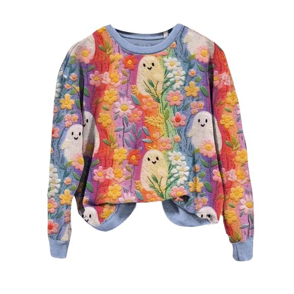 KDFJPTH Sweatshirt for Women Graphic Reading Book Knitted Sweater Cute Shirt Autumn Crew Neck Pullover Top