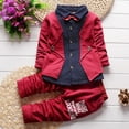 thumbnail image 1 of KDFJPTH Toddler Girl Outfits 2Pcs Boy Dress Tuxedo Formal Suits Long Sleeve Shirt Pants Kids Clothing Sets, 1 of 2
