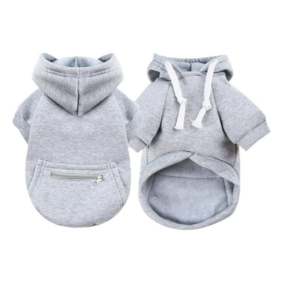 KDFJPTH Winter Pocket Sweatshirt Gray Tops Pet Cats Dogs Hoodies Zipper Cute Warm Pet Clothes Extra Large Dog Sweaters for Winter Dog Shirt Cute Dog Clothes Large Pet Christmas Sweater Girl