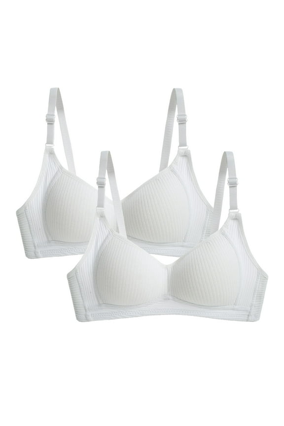 Wireless Bra For Women 2 Pack Push-Up Feamle Striped White 36
