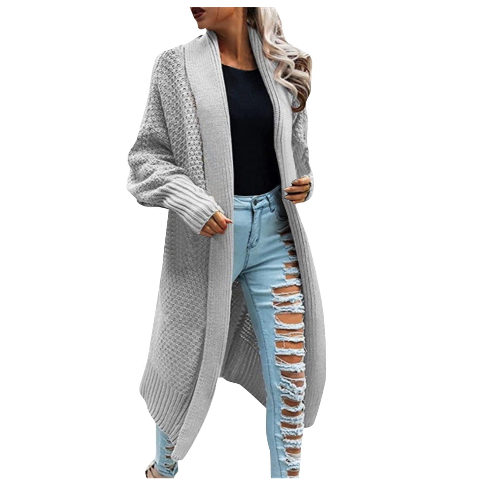 KDFJPTH Women Coat Patchwork Printing Long Sleeve V-Neck Cropped Sweater Top Womens Long Cardigan with Pockets Beach Cardigan