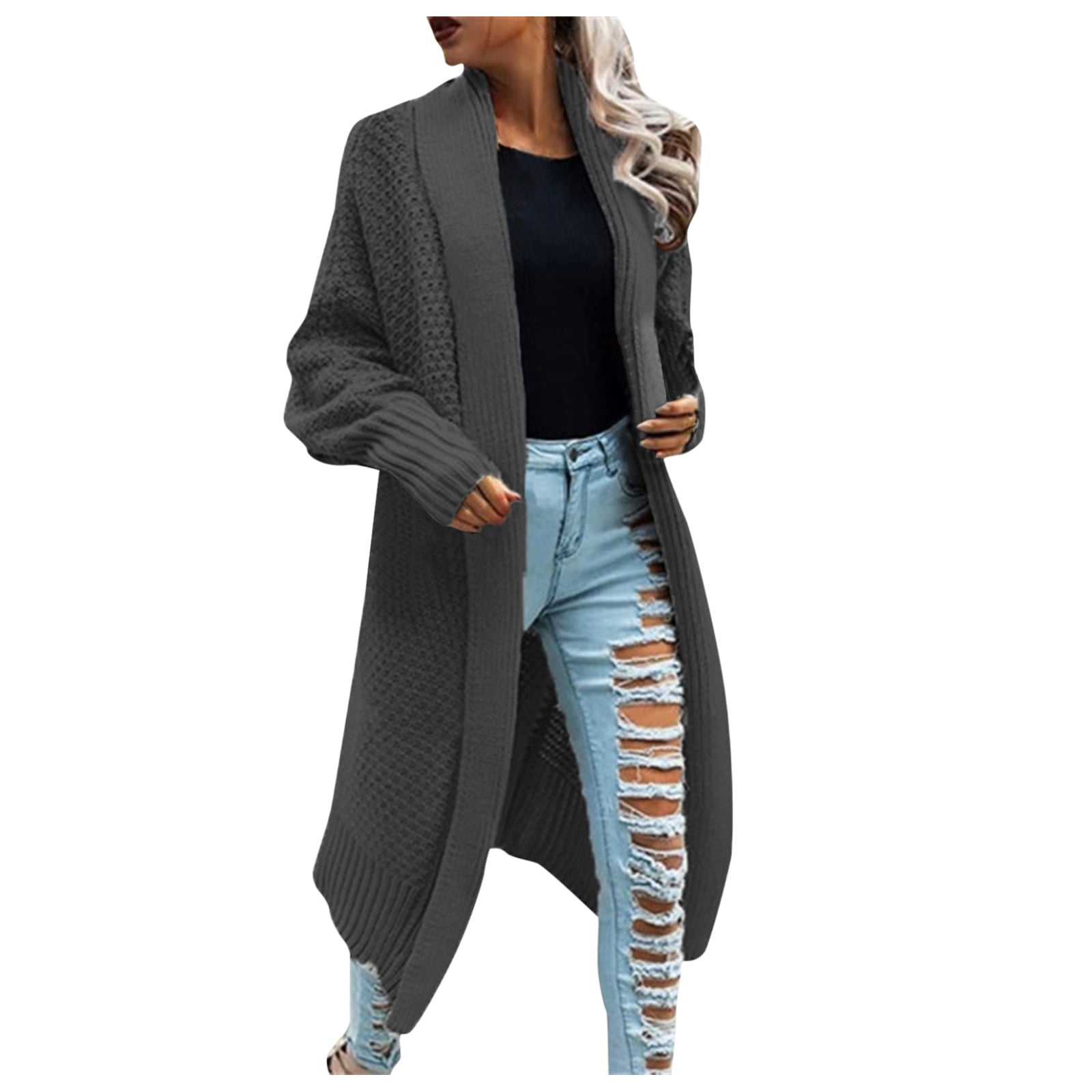 Long Patch Pocket Sweater Cardigan Coat