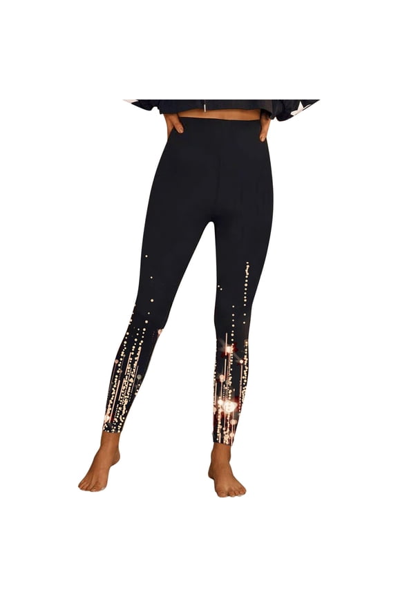 KDFJPTH Women Print High Waist Casual Ankle Slim-Leg Leggings