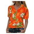 thumbnail image 1 of KDFJPTH Women'S Funky Hawaiian Shirt Blouse Frontpocket Leaves Flowers Palm Print Top Womens Cotton Tees Loose Fit Christmas Long Sleeve for Women, 1 of 7