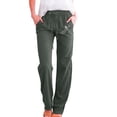 thumbnail image 1 of KDFJPTH Women Summer Fashion Loose Drawstring Elastic High Waist Comfy Trousers Straight Leg Long Pant, 1 of 4