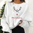 thumbnail image 1 of KDFJPTH Women Sweatshirts Christmas Holiday Pullovers Fun Graphic Print Crew Neck Long Sleeve Cool Hoodies Top, 1 of 6