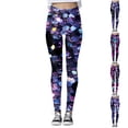 thumbnail image 1 of KDFJPTH Women's Colorful Geometric Print Leggings High Waist Stretchy Yoga Pants Casual Workout Tights Light Purple XXL, 1 of 4