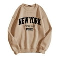 thumbnail image 1 of KDFJPTH Women's Fashionable Letter Printed Round Neck Long Sleeved Casual Sports Sweatshirt (3) Crop Top Sweatshirt for Women, 1 of 2