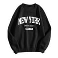 thumbnail image 1 of KDFJPTH Women's Fashionable Letter Printed Round Neck Long Sleeved Casual Sports Sweatshirt (3) Crop Top Sweatshirt for Women, 1 of 5