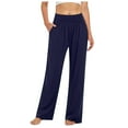 thumbnail image 1 of KDFJPTH Women's High Waisted Wide Leg Loose Casual Pants Sports Beach Vacation Comfortable Home Casual Pants, 1 of 4