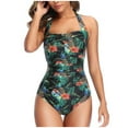 thumbnail image 1 of Women's One Piece Swimsuits Dark Green Swimwear XXL, 1 of 8