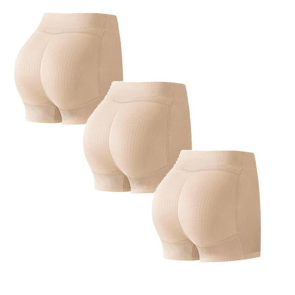 KDFJPTH Women's Padded Shapewear Shorts Hip Padding Body Sculpting Buttocks Artifact Briefs Pad Seamless Underwear 3 Pack