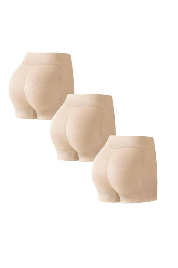 Women's Padded Shapewear Shorts Hip Padding Body Sculpting Buttocks Artifact Briefs Pad Seamless Underwear 3 Pack