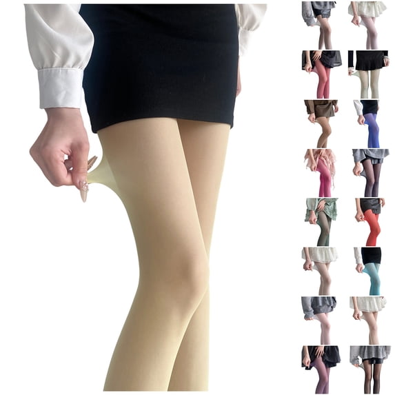 KDFJPTH Women's Sheer Candy Color Tights Ultra Thin See Through Stockings High Stretch Pantyhose for Daily Wear Beige One Size