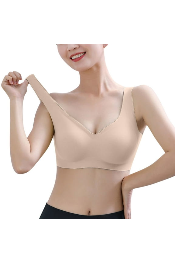 KDFJPTH Women's Solid Color Cami Wireless Bra