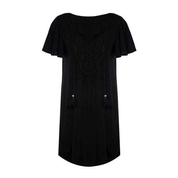 KDFJPTH Women's Swim Cover-up Black Swimming Caftans XL