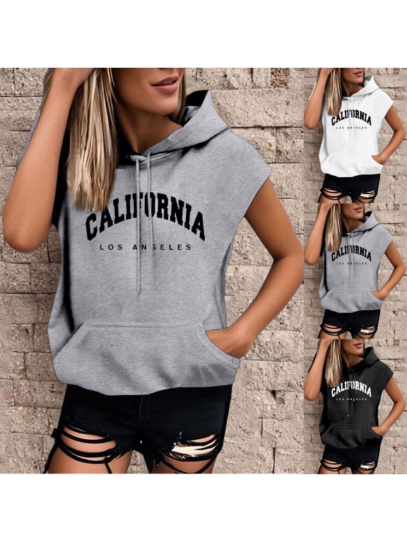 Women's T Shirts Fashion Tops Summer Plus Size Letter Hooded Swea Short Sleeve Loose Trendy Tees White M