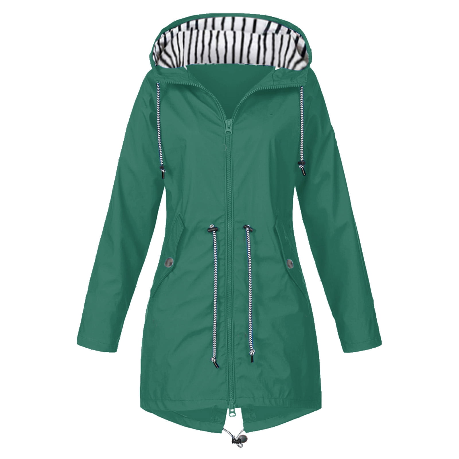 Megan Womens Rain Jacket With Drawstring Hood Lightweight Casual Outerwear For Women main image 0