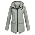 thumbnail image 1 of KDFJPTH Womens Hoodie Rain Watertight Lightweight Solid Pockets Jacket Workout Outdoor Windproof Rain Jacket Lightweight Rain Jacket Women Lightweight Windbreaker, 1 of 6