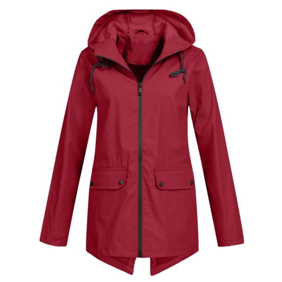 KDFJPTH Womens Hoodie Rain Watertight Lightweight Solid Pockets Jacket Workout Outdoor Windproof Rain Jacket Lightweight Rain Jacket Women Lightweight Windbreaker