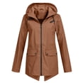 thumbnail image 1 of KDFJPTH Womens Hoodie Rain Watertight Lightweight Solid Pockets Jacket Workout Outdoor Windproof Rain Jacket Lightweight Rain Jacket Women Lightweight Windbreaker, 1 of 6