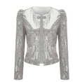 thumbnail image 1 of KDFJPTH Womens Jacket Cute Women Casual Fashion Sequin Sequins Sparkling Cardigan Jacket, 1 of 4