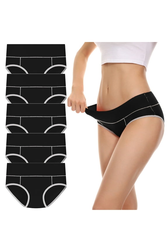 Womens Panties Black Ladies Panty XXL 5 Pack
