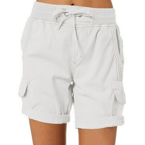 KDFJPTH Womens Pants Petite Cargo Shorts Summer Loose Hiking Shorts With Pockets Trousers