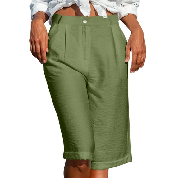 KDFJPTH Womens Shorts Casual Summer Comfy Cotton Mid Pants Pant