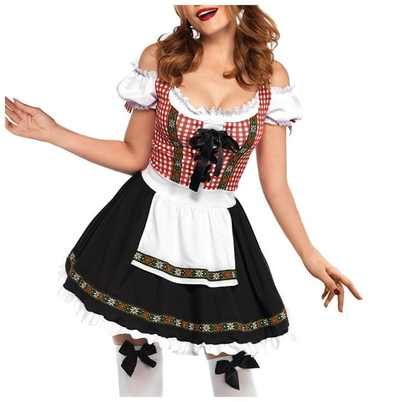 KDFJPTH Womens Strap Oktoberfest Dress Gothic Wedding Dress for Guest