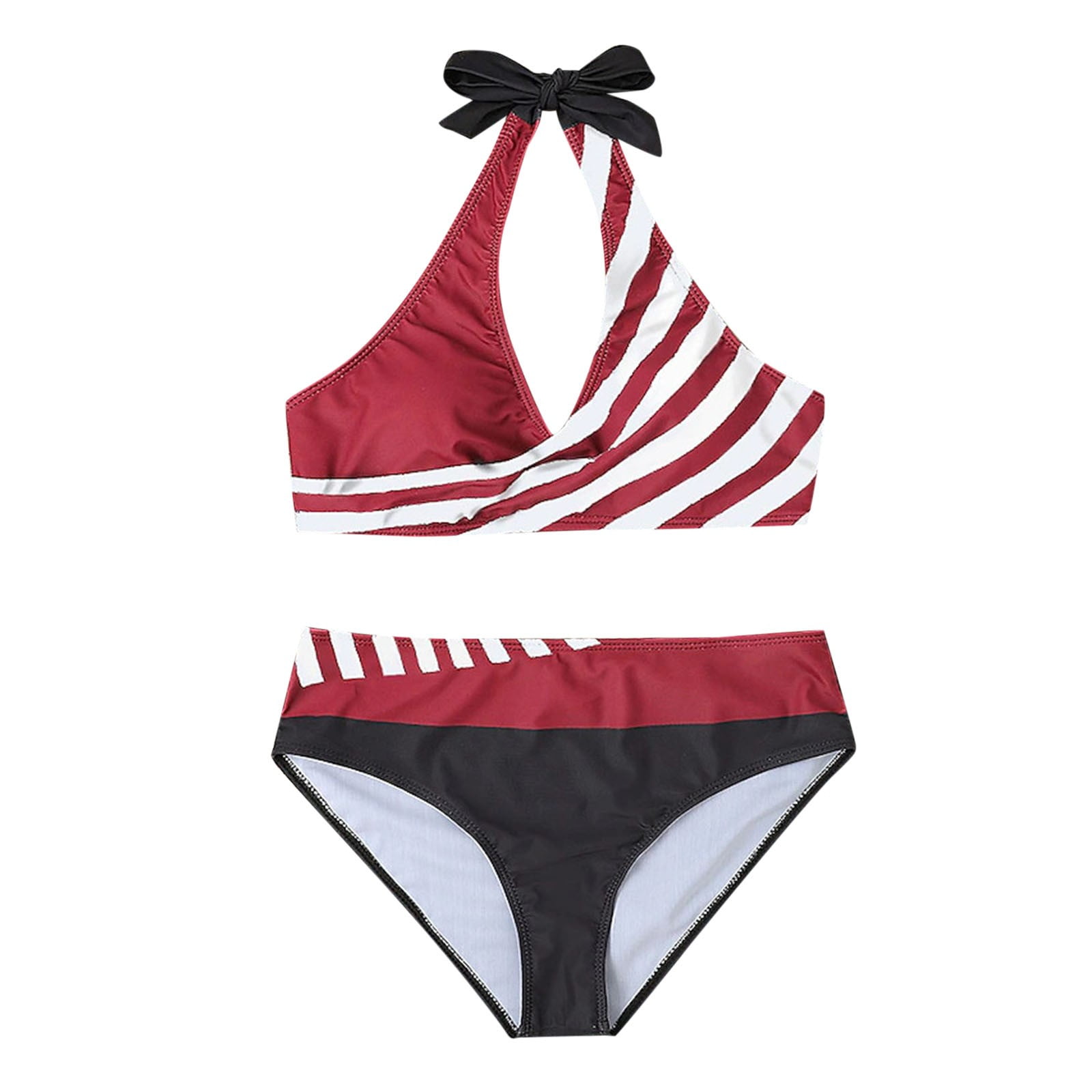 KDFJPTH Womens Swimsuits Tummy Control High Waisted Two Piece Set Swimwear