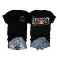 thumbnail image 1 of KDFJPTH Womens T Shirts Casual Teacher Shirts Dear Student Behind Me Funny Graphic Tee Summer Shirt Tshirts Top, 1 of 2