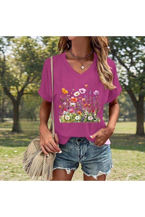 Womens T Shirts Graphic Short Sleeve Round Neck Loose Fit With Giraffe Print Comfortable Daily Wear Basic Tee Tshirts