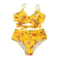 thumbnail image 1 of KDFJPTH Womens Two-piece Swimsuits Yellow Active Bathing Suit L, 1 of 9