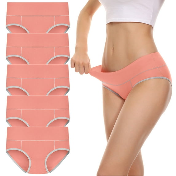 KDFJPTH Womens Underwear Orange Panty XXXL 5 Pack