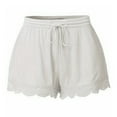 thumbnail image 1 of KDFJPTH Womens White Smocked Waist Shorts M, 1 of 1