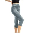 thumbnail image 1 of KDFJPTH Workout Leggings For Women Capris High Imitation Waist Jeans Elastic Dress Clothes Yoga Pants, 1 of 9