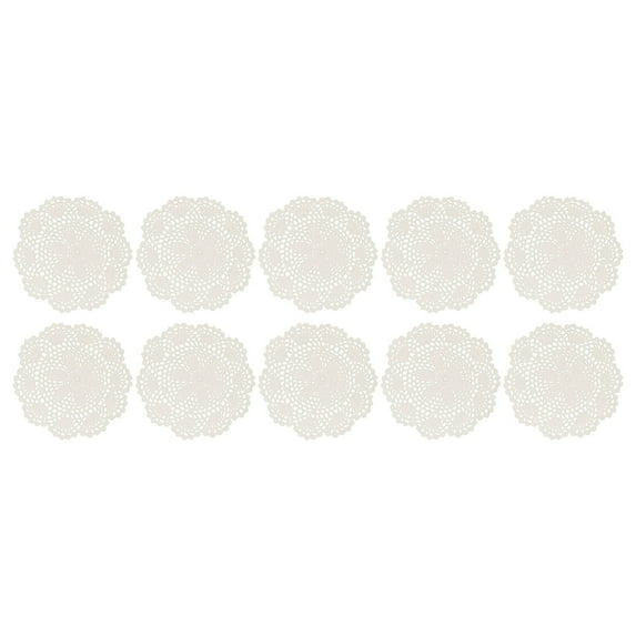 KDFWDM 10 Pcs Crochet Doilies Crochet Flower Coasters Handmade Colored Cotton Coaster, Round Lace Placemats with Floral Patterns Cloth Set for Wedding Party Decoration