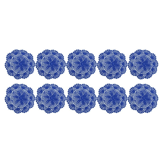 KDFWDM 10 Pcs Crochet Doilies Crochet Flower Coasters Handmade Colored Cotton Coaster, Round Lace Placemats with Floral Patterns Cloth Set for Wedding Party Decoration
