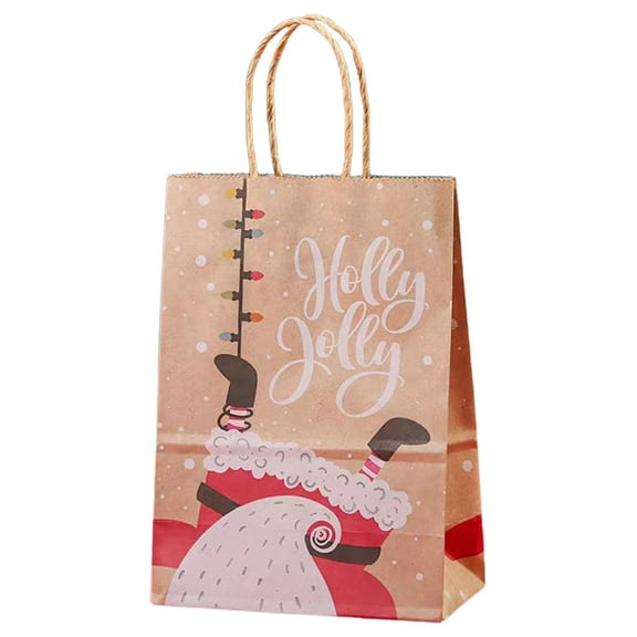 KDFWDM 130g Christmas Gift Bags with Handles - Durable Paper Bags for Holiday and Seasonal Wrapping, Festive Packaging Solution for Present Exchange and Party Favor Distribution