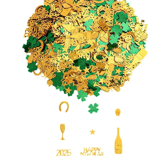 KDFWDM 2026 New Year's Celebration Confetti Set with Wine Glasses, Bottle Decor and Mixed Glitter Table Scatter - Perfect for Festive Party Props, NYE Decorations and Special Event Atmosphere