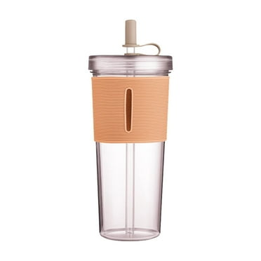 KDFWDM Acrylic Travel Tumbler with Lid and Straw | 32oz Premium Insulated Double Wall Plastic Reusable Cups, Clear/ High Temperature Resistance