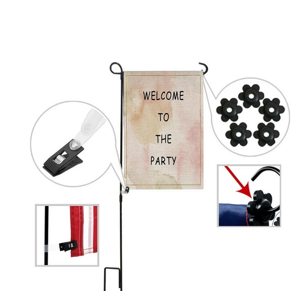 KDFWDM Adjustable Garden Signs, Rubber Plugs, Windproof Clip Windproof and Drop-Proof Metal Sign Holder for Signs Guidepost Yard Halloween Decoration